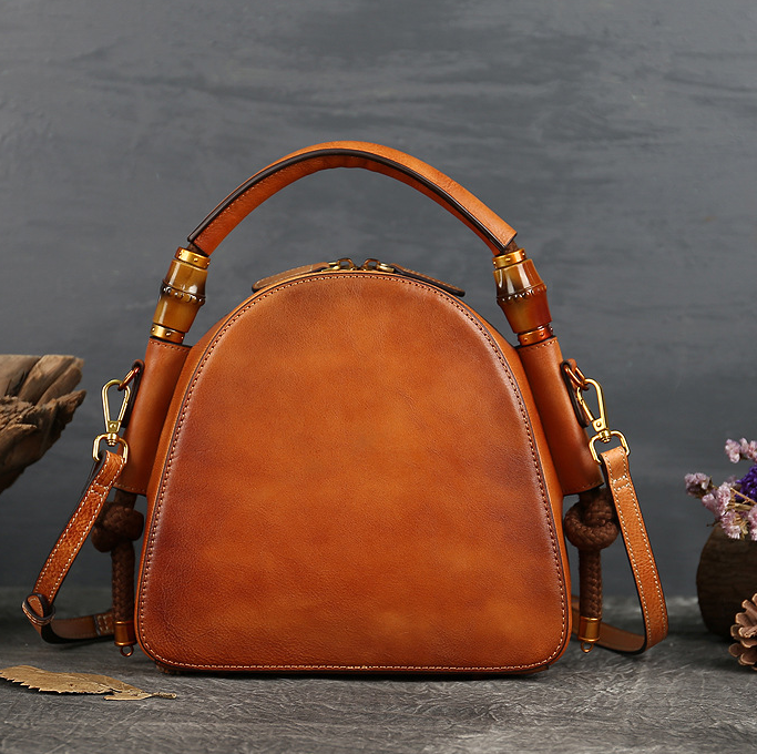 Vintage leather ladies handbag luxury embossed tote bag large capacity sling shoulder bag for women