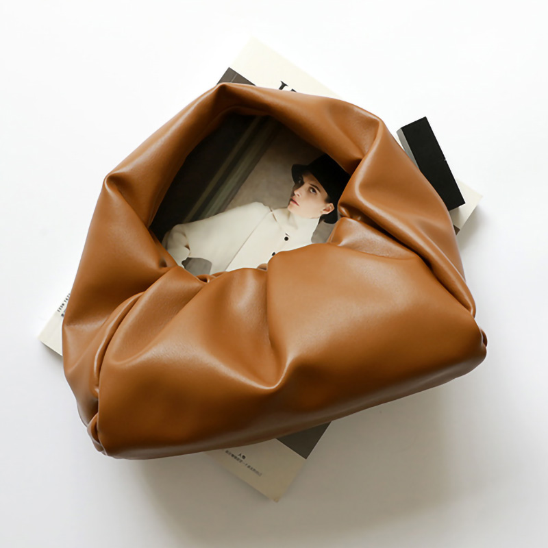 Fashion Pouch Genuine Soft Leather Women Cloud Bag New Handbag Clutch Bag Dumpling Shoulder Bag