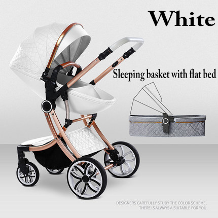 2021 new can sit and lie high landscape newborn shock absorption four-wheeled babyfond 3 in 1 baby s