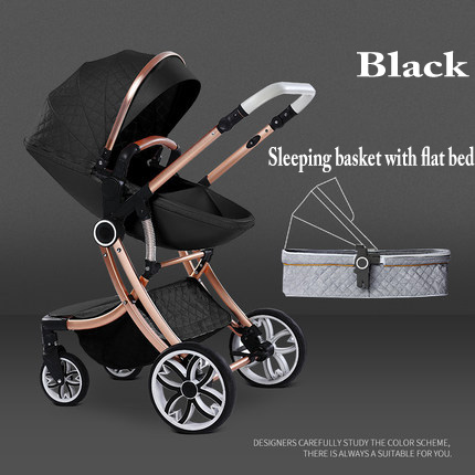 2021 new can sit and lie high landscape newborn shock absorption four-wheeled babyfond 3 in 1 baby s