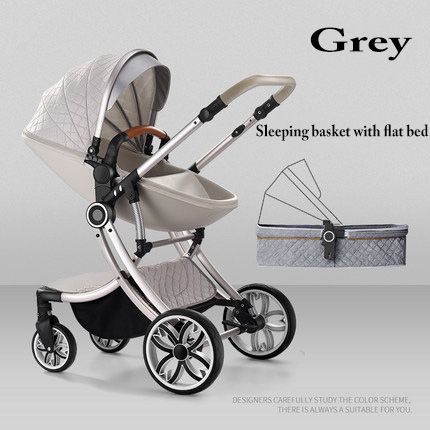 2021 new can sit and lie high landscape newborn shock absorption four-wheeled babyfond 3 in 1 baby s