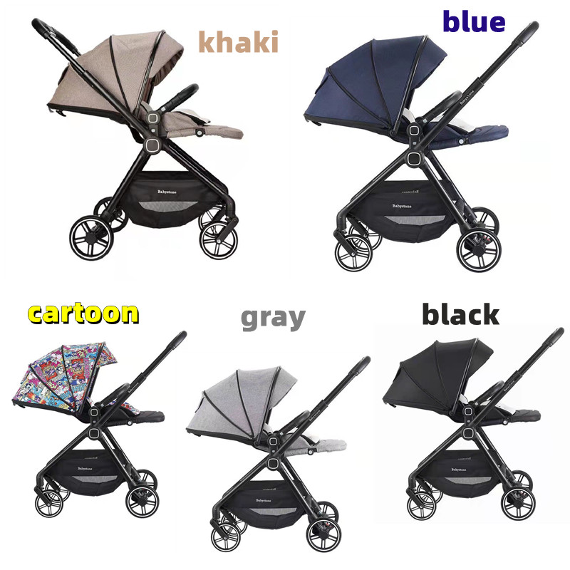 Luxury High Landscape stroller for babies 0-4 years old foldable two-way Oxford baby boys girls pram