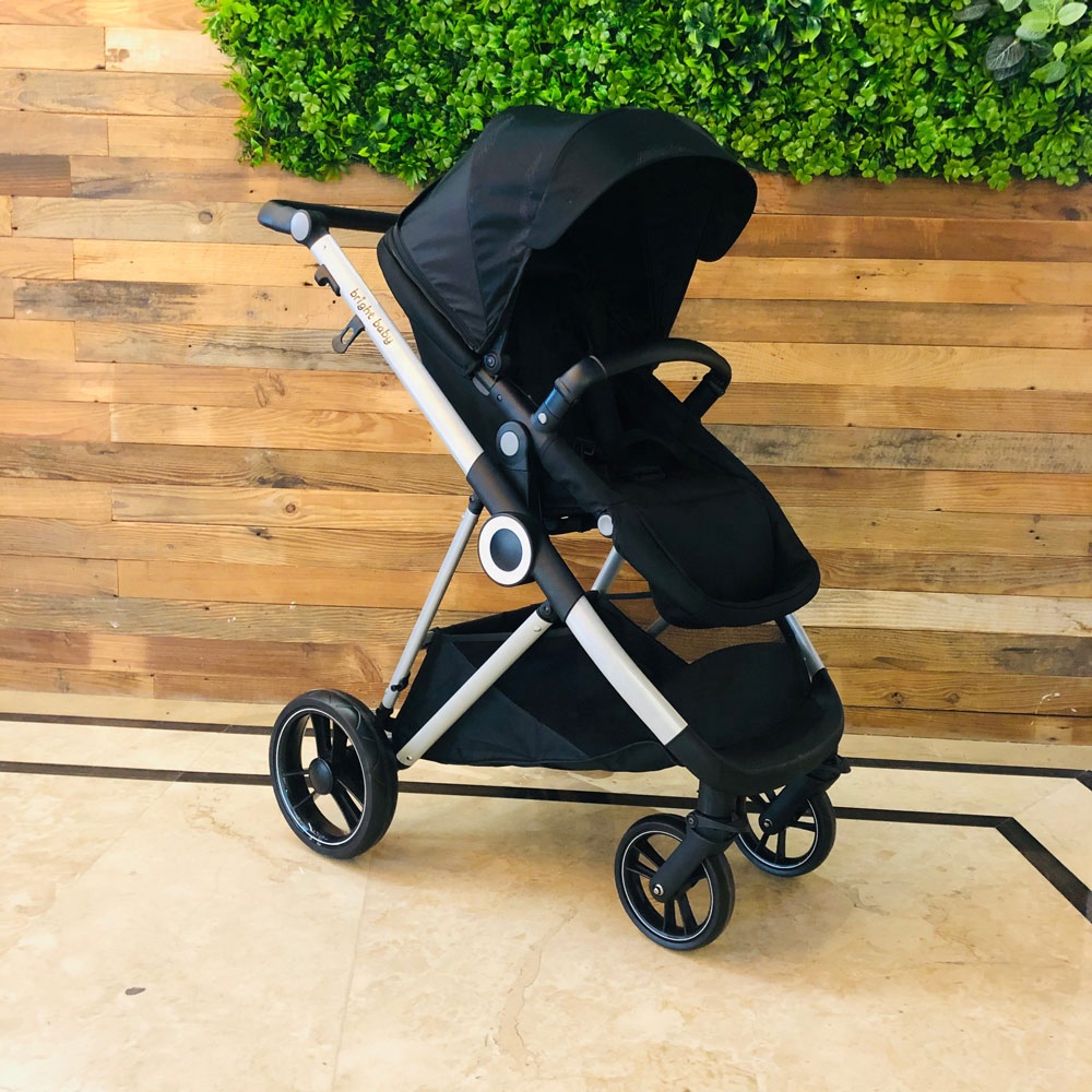 Brightbebe luxury hot mom folding wholesale baby stroller 3 in 1 foldable with carseat pram set made