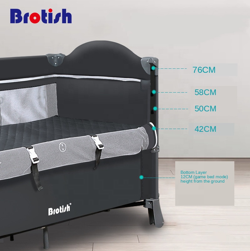 High Quality Foldable Portable Bassinet Crib Cot Safety Travel Bed Baby