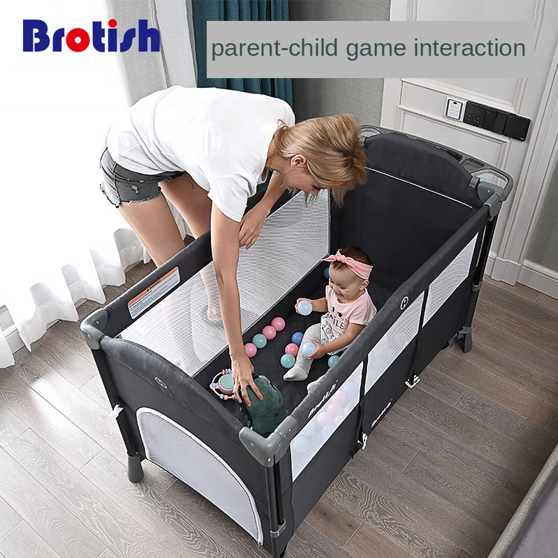High Quality Foldable Portable Bassinet Crib Cot Safety Travel Bed Baby