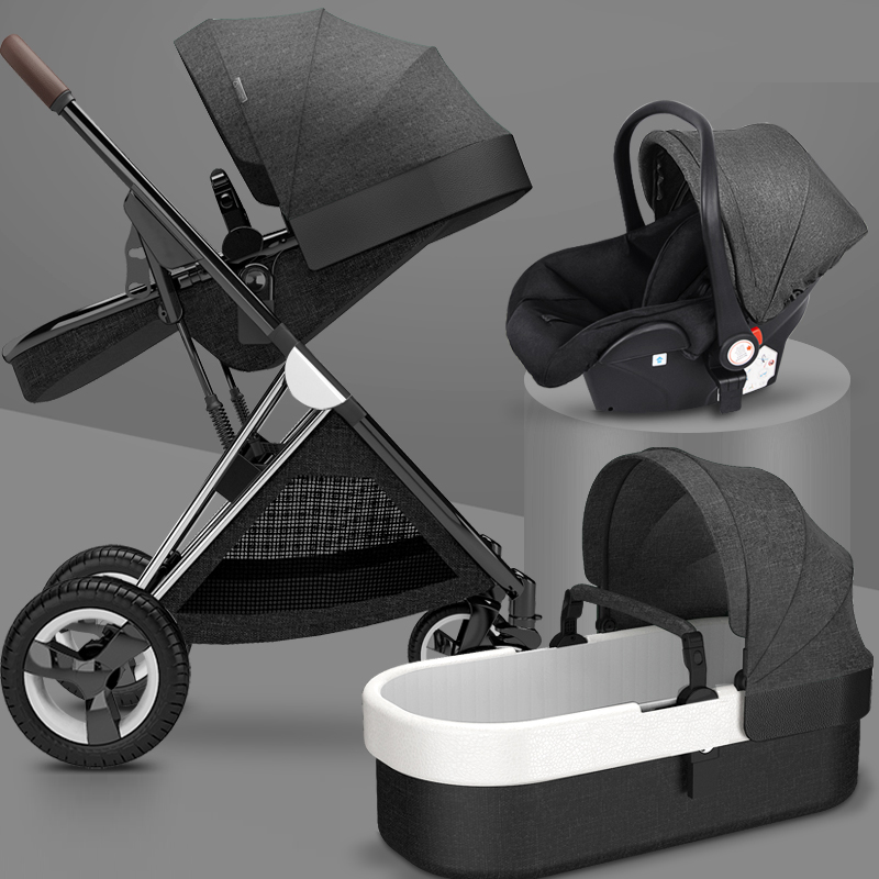 High view baby stroller can sit or lie down two-way shock absorbent portable folding baby stroller