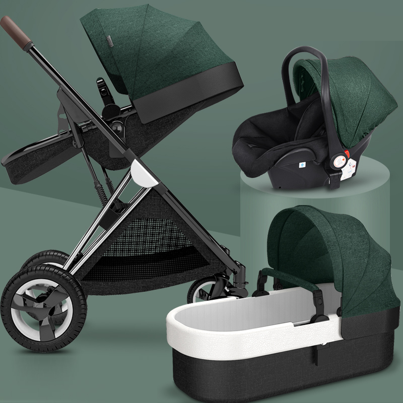 High view baby stroller can sit or lie down two-way shock absorbent portable folding baby stroller
