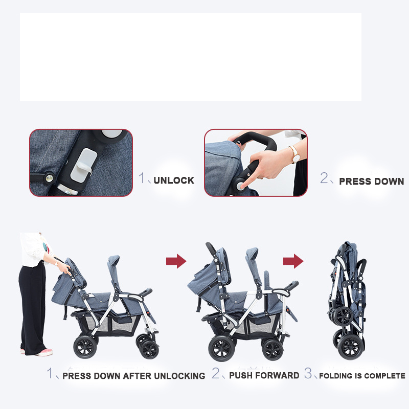 factory wholesale baby stroller for twins  A stroller that can ride 2 babies