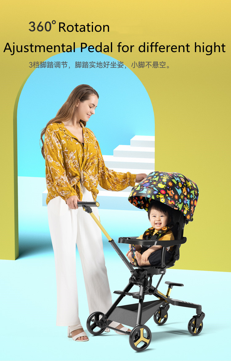 Light Weight lying stroller for baby with seat