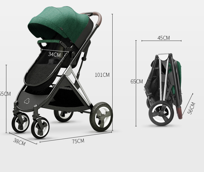 Stroller Baby 3 in 1 Light, fold, Two-way, High-view Baby Pram Newborn Gift Product Babies