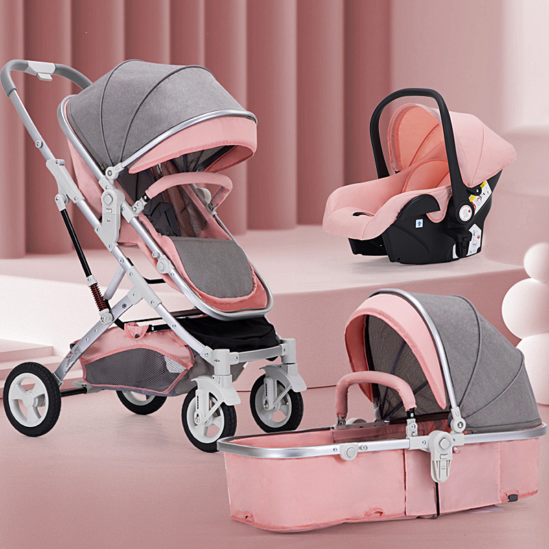 High Quality Baby Stroller 3 In 1 Baby Pram Travel System Baby Carrier Adjustable