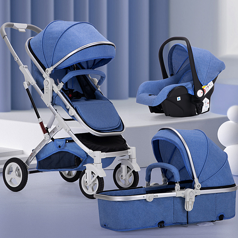 High Quality Baby Stroller 3 In 1 Baby Pram Travel System Baby Carrier Adjustable