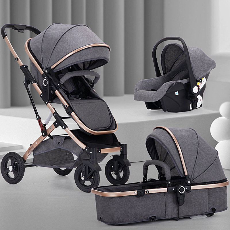 High Quality Baby Stroller 3 In 1 Baby Pram Travel System Baby Carrier Adjustable