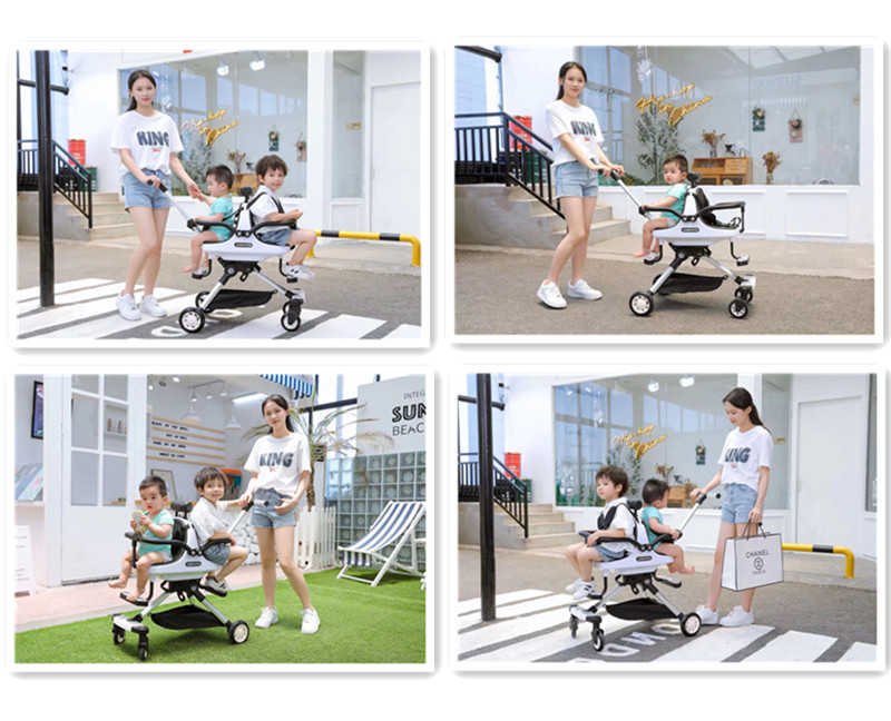 2022 the latest design for double baby walking portable collapsible two-way high landscape/4 wheel b