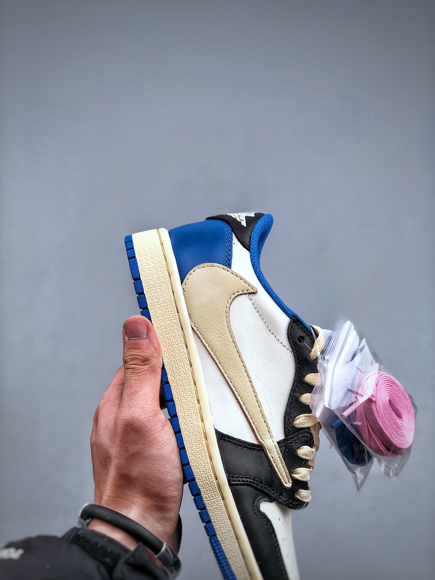 Hot Nike Brand Fragment Design Nike Air Jordan 1 Low OG Military Blue  Casual Basketball Shoe