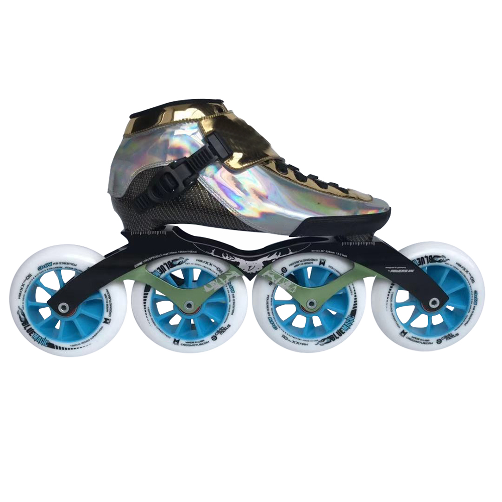 Luxury Golden color High-grade 4 Wheels Skates inline speed skate shoes