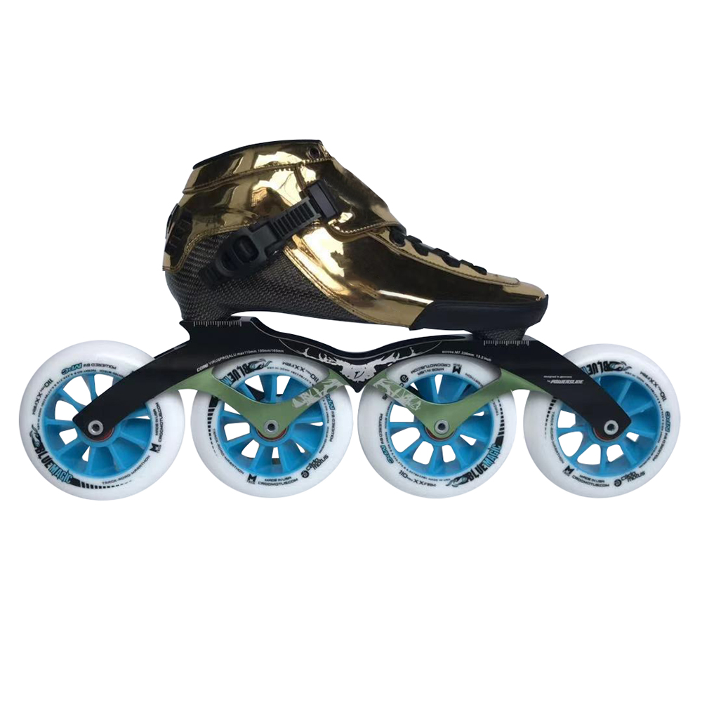 Luxury Golden color High-grade 4 Wheels Skates inline speed skate shoes