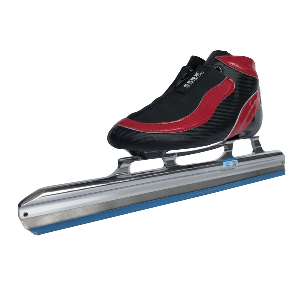 Factory outlet Professional DIY Hand-made  Red color long-track ice skate shoes