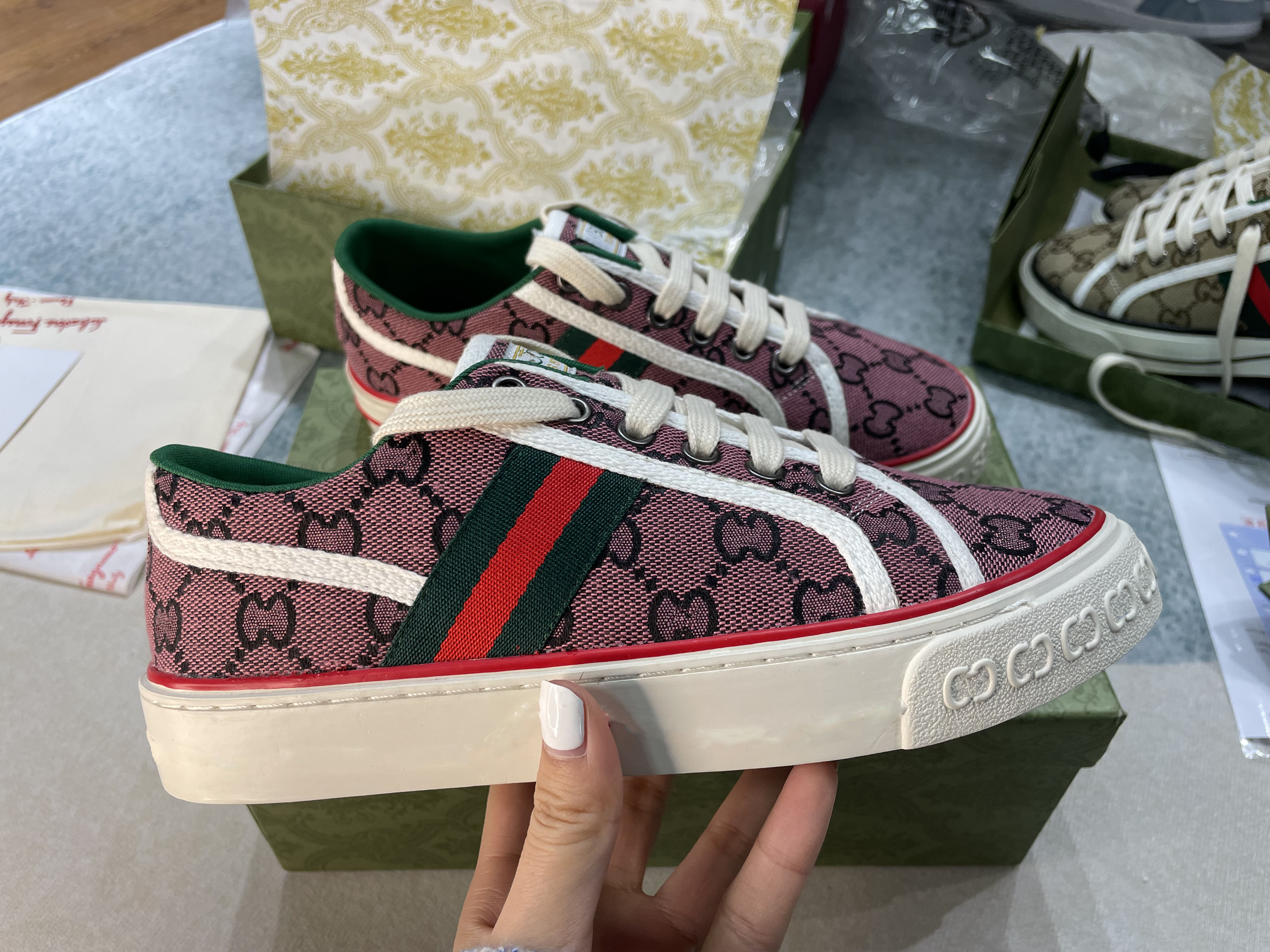 Designer brands women gg shoes 1977 women GG tennis sneakers men walking canvas famous shoes
