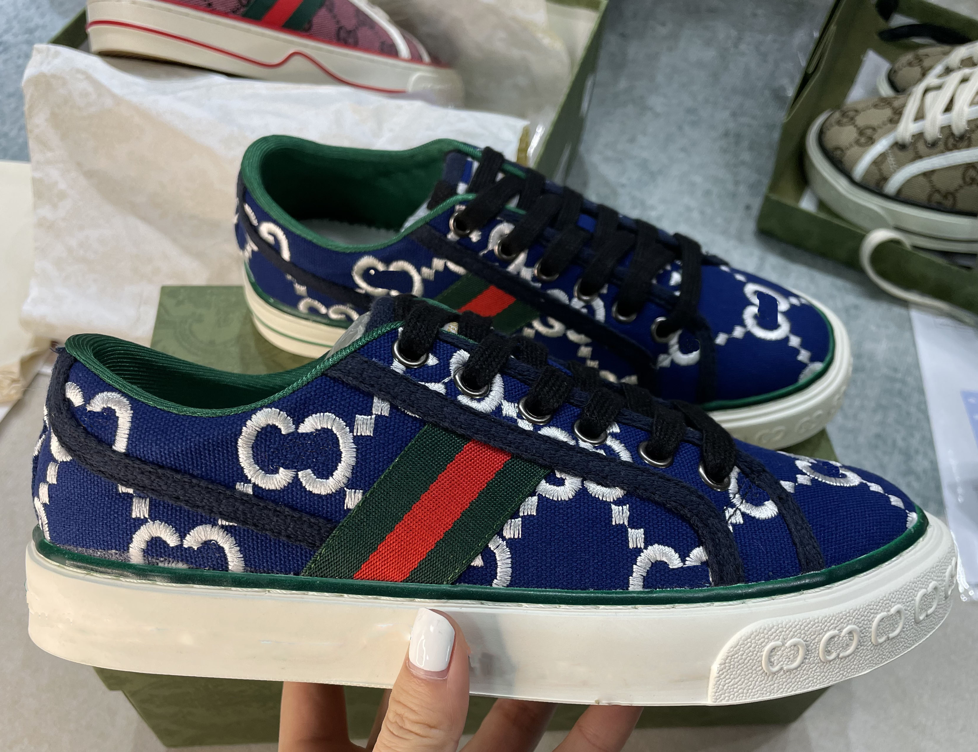 Designer brands women gg shoes 1977 women GG tennis sneakers men walking canvas famous shoes