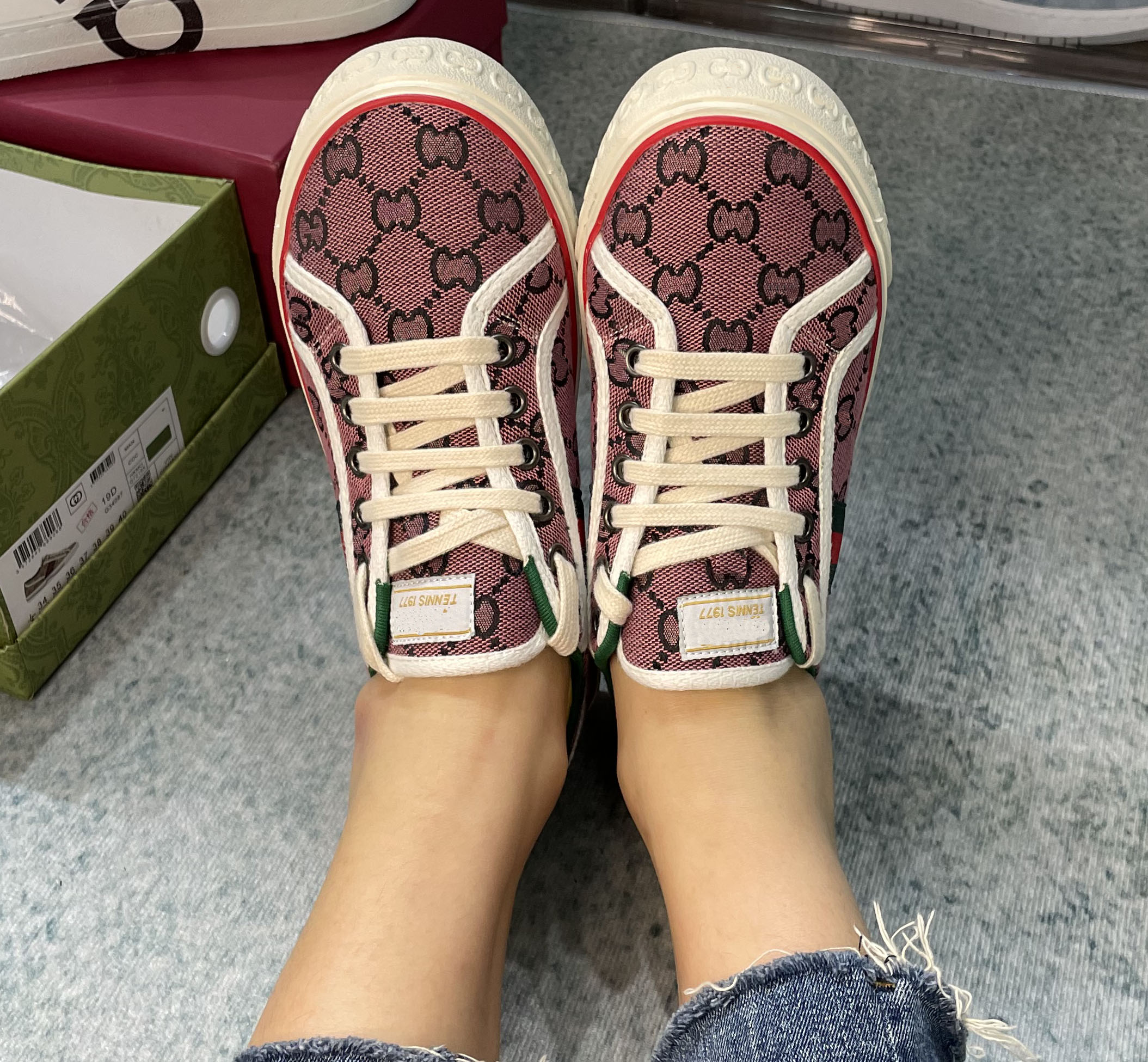 Designer brands women gg shoes 1977 women GG tennis sneakers men walking canvas famous shoes