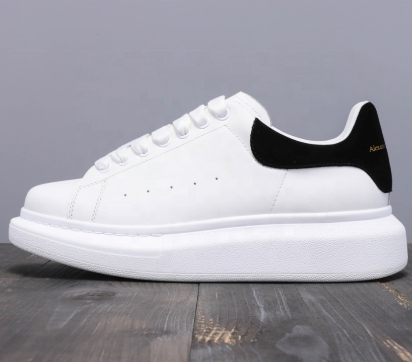 top quality original alexand mcqueen fitness walking style shoes men's women's casual shoes white ot