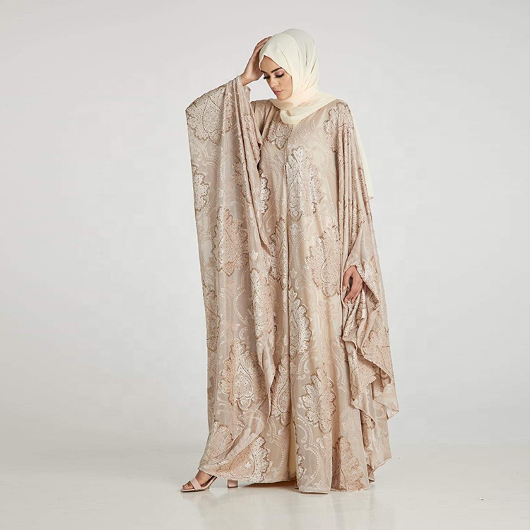 Embroidery Muslim Kaftan Hijab Dress Women Butterfly Abaya Dubai Caftan Std0999 Middle East Adults
