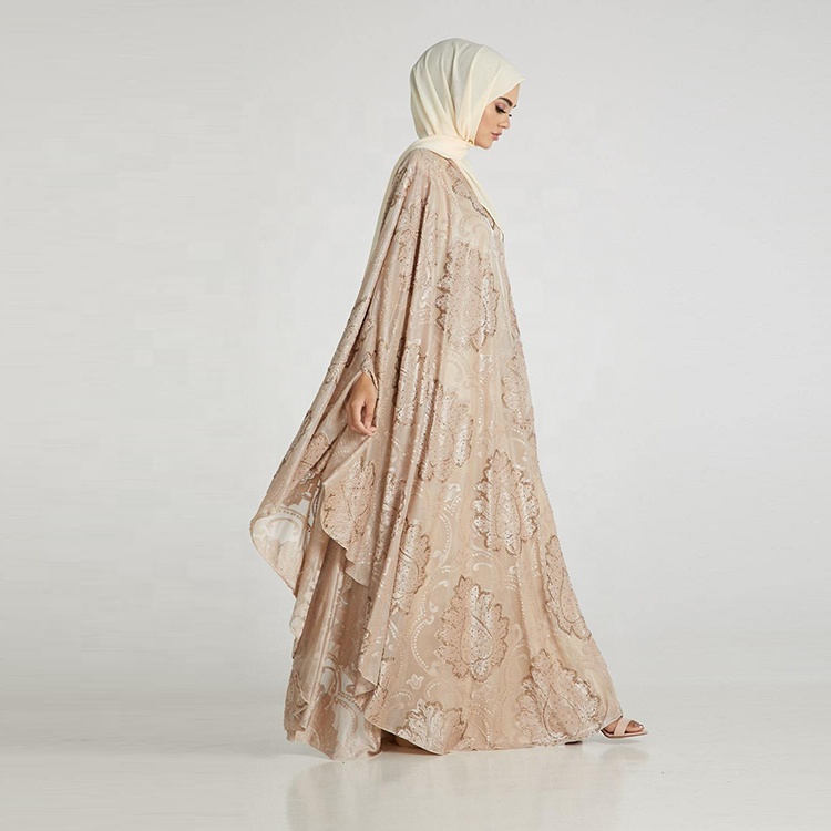 Embroidery Muslim Kaftan Hijab Dress Women Butterfly Abaya Dubai Caftan Std0999 Middle East Adults