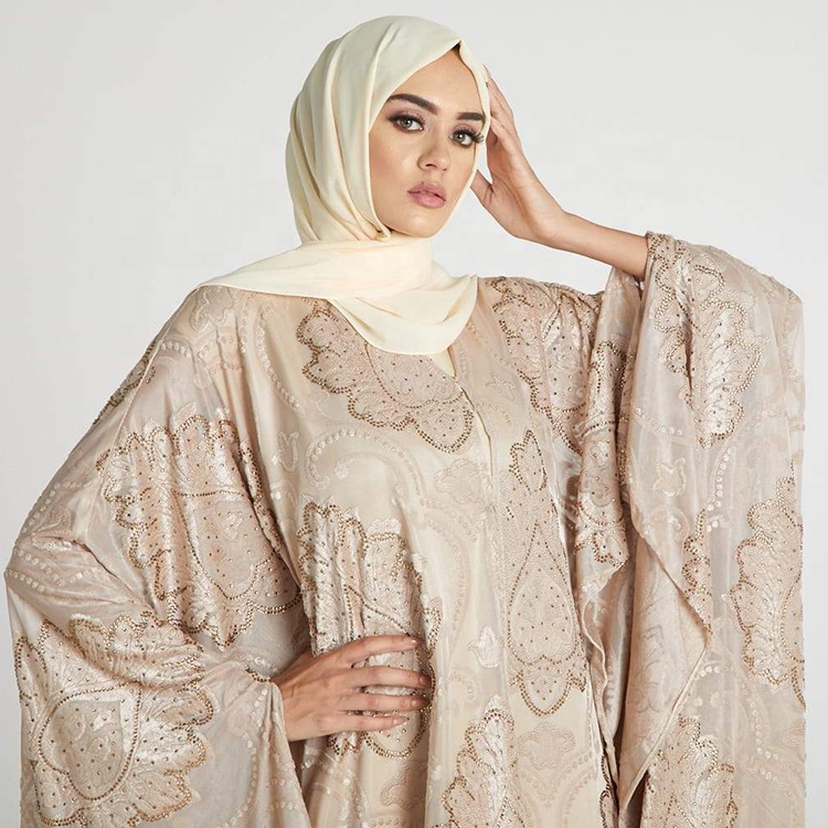 Embroidery Muslim Kaftan Hijab Dress Women Butterfly Abaya Dubai Caftan Std0999 Middle East Adults