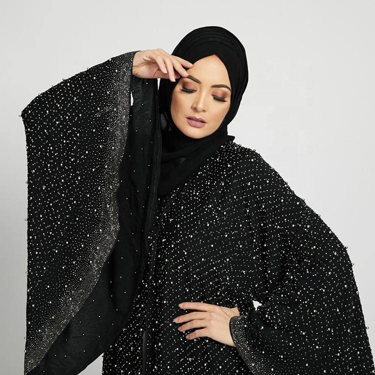 Latest design unique design big sleeve abaya women luxury with hijab std0994