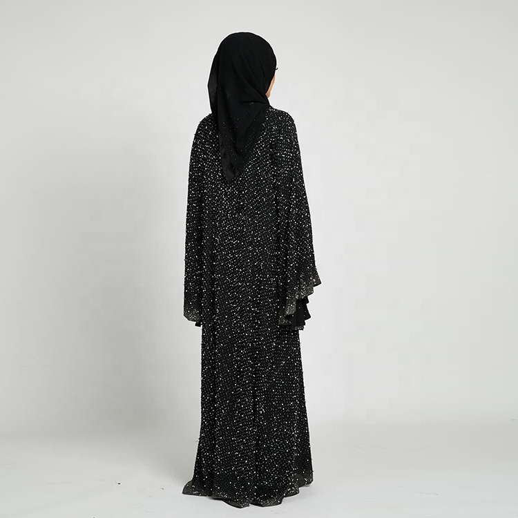 Latest design unique design big sleeve abaya women luxury with hijab std0994