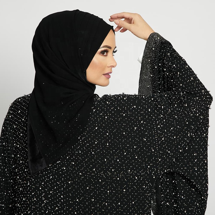 Latest design unique design big sleeve abaya women luxury with hijab std0994