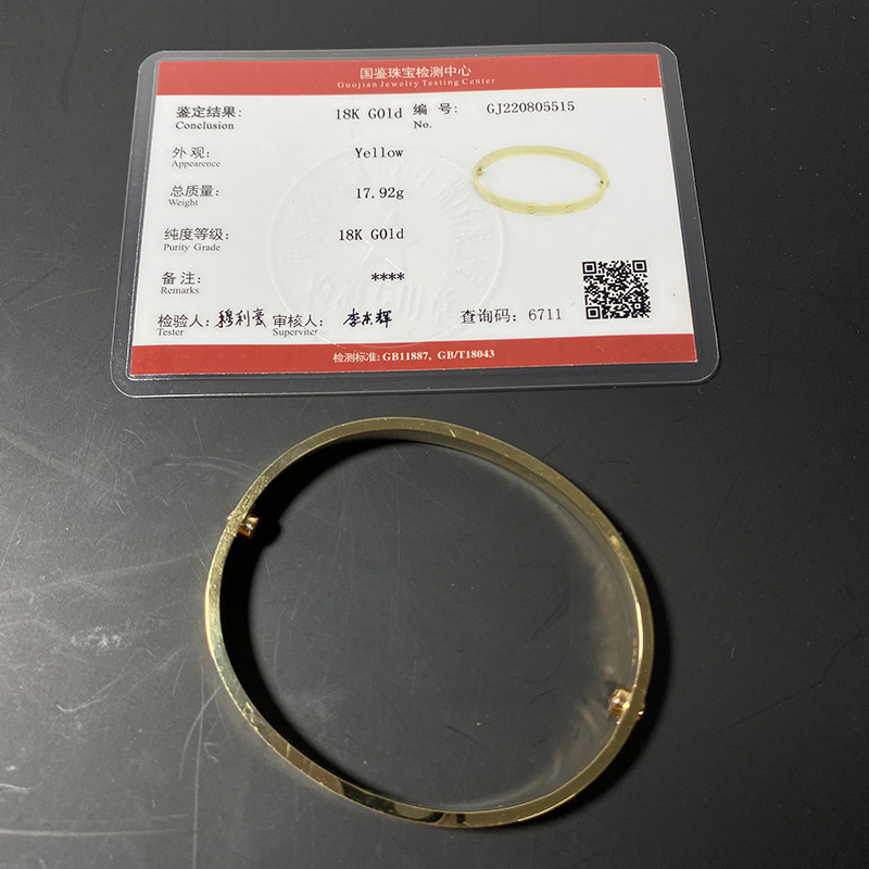 Pure 18K Solid Gold Bracelet 6.1mm Width  Luxury Designers Brand Jewelry for women men Couple Screw 