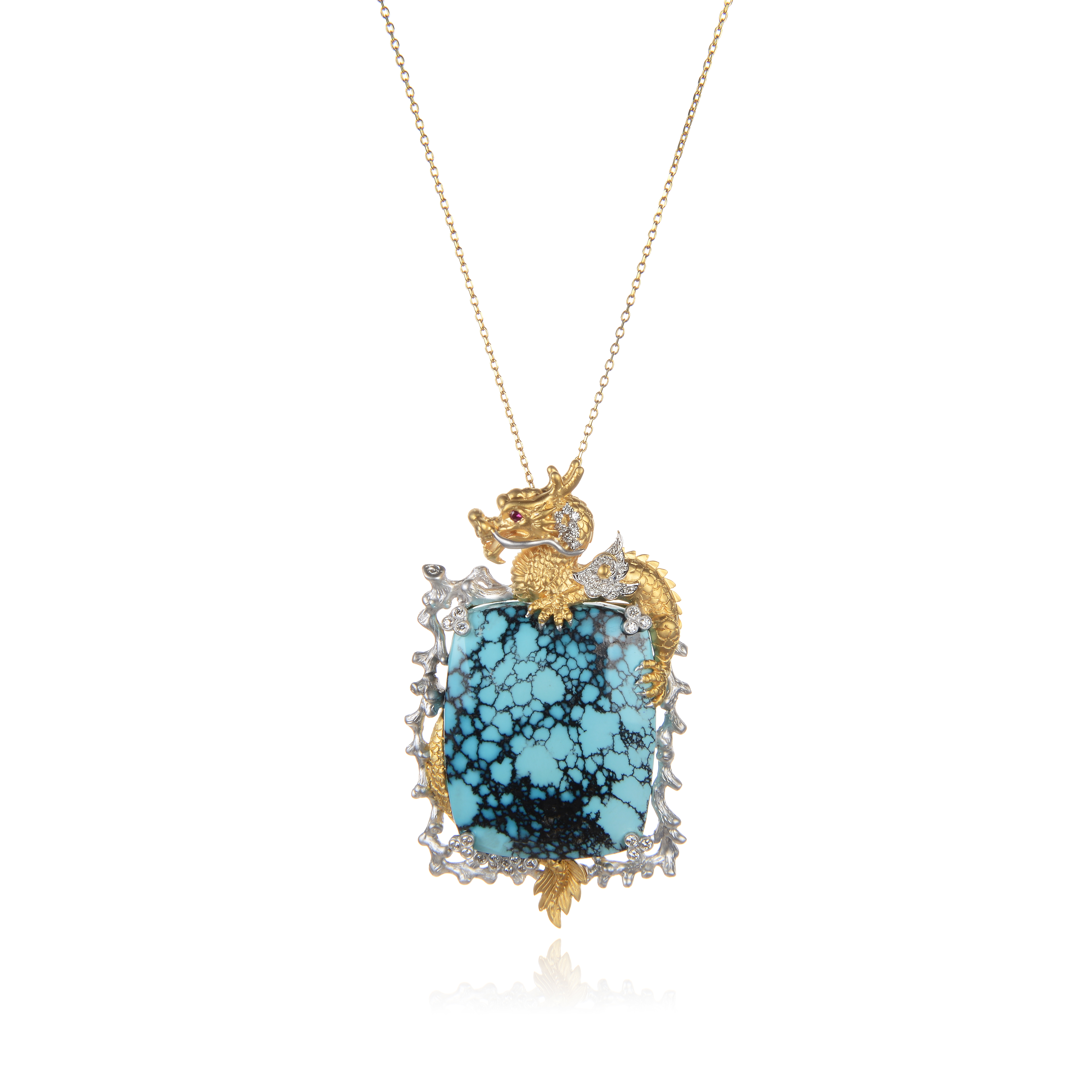 Modern Religious Pendant Turquoise  Necklace 18k Gold Plated Pendant Forturquoise Jewelry