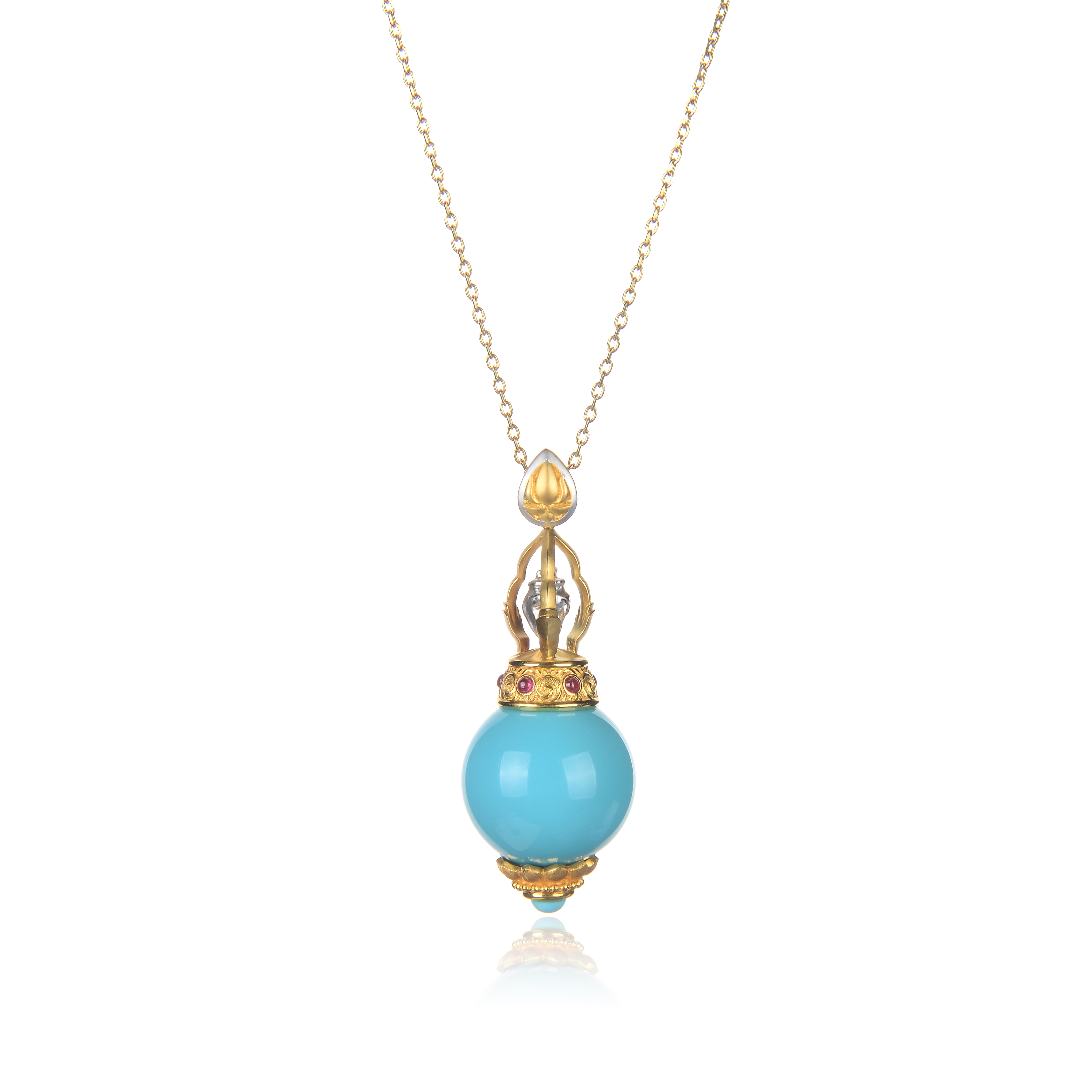 Modern Religious Pendant Turquoise  Necklace 18k Gold Plated Pendant Forturquoise Jewelry
