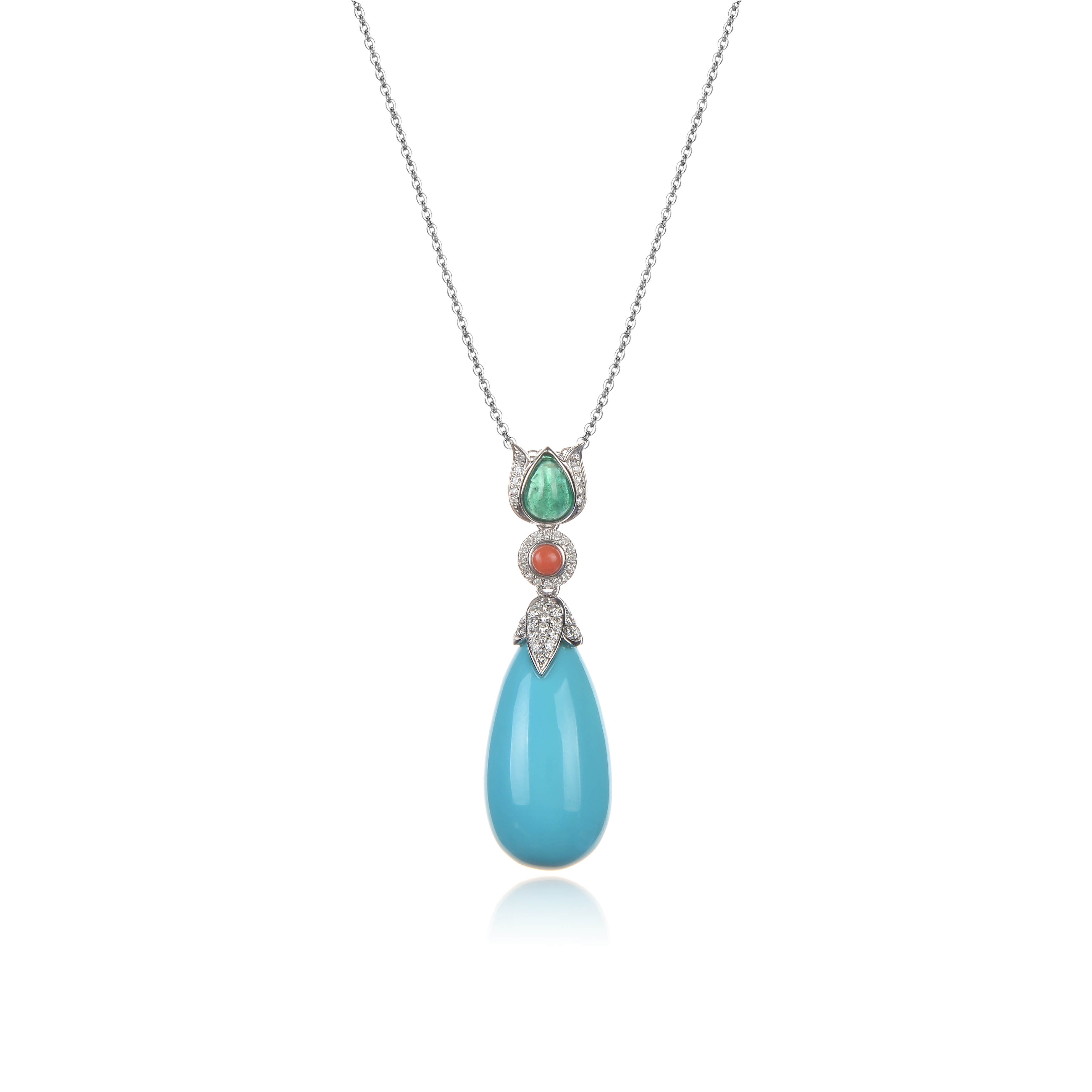 Modern Religious Pendant Turquoise  Necklace 18k Gold Plated Pendant Forturquoise Jewelry