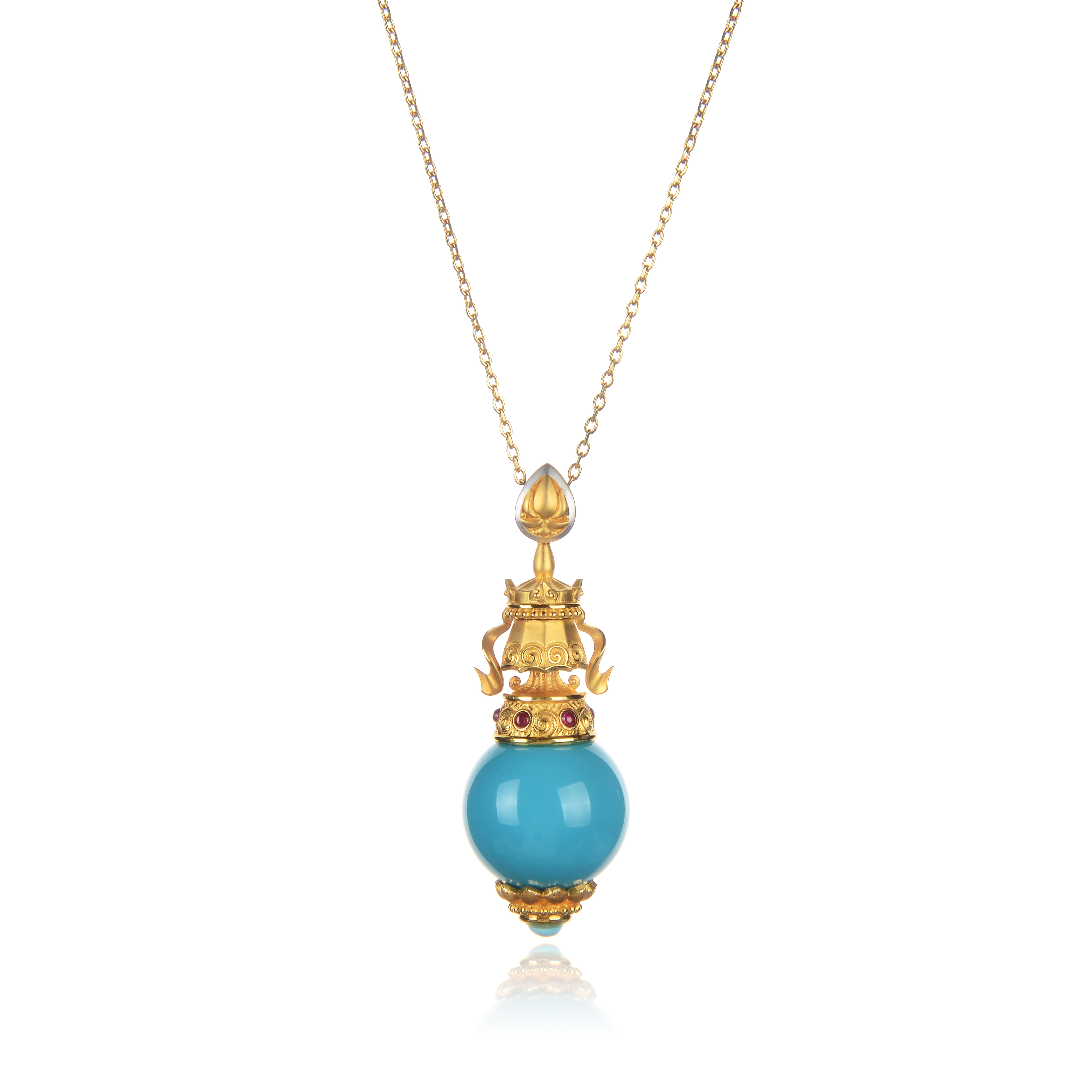 Modern Religious Pendant Turquoise  Necklace 18k Gold Plated Pendant Forturquoise Jewelry