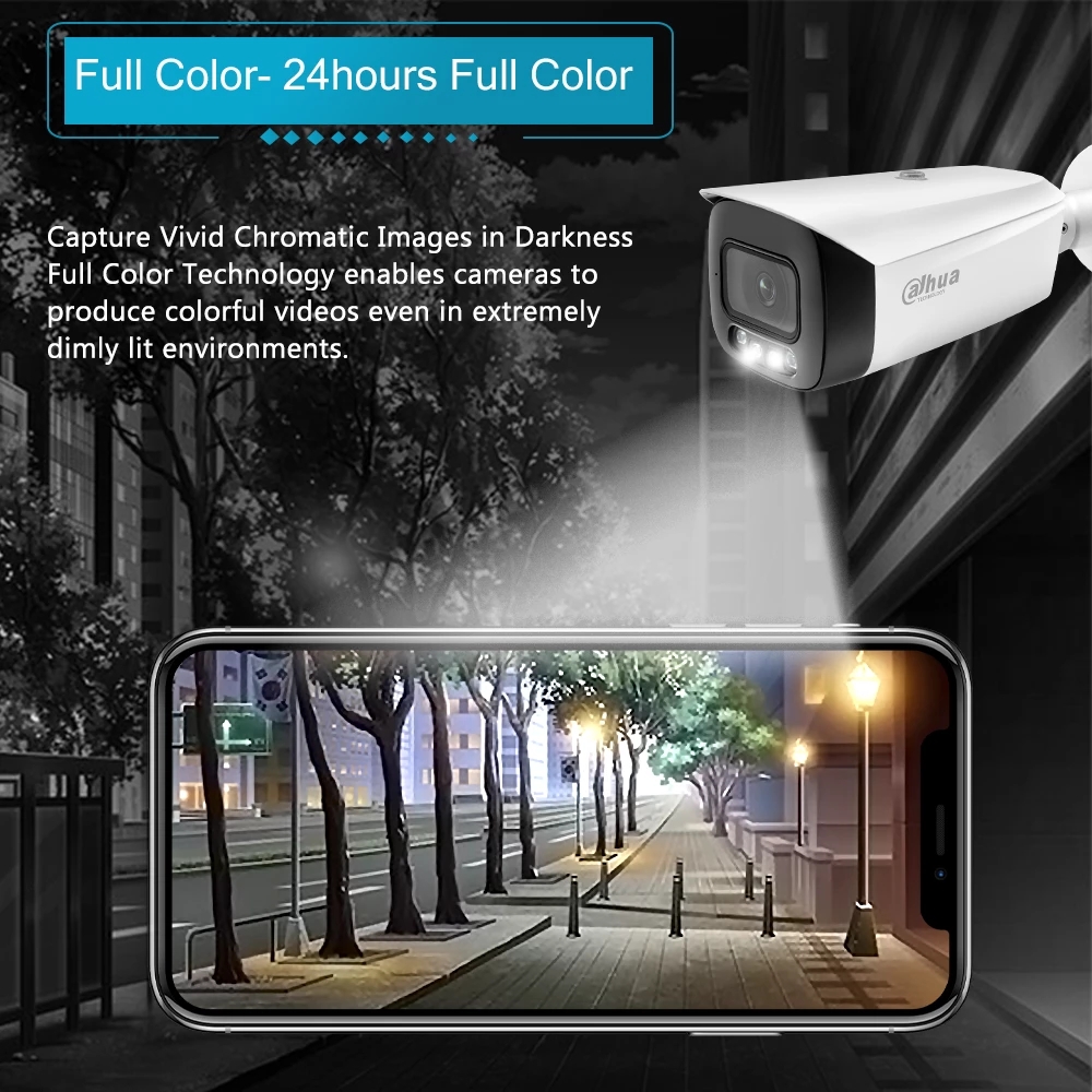 dahua 8MP 4K IP Camera IPC-HFW3849T1-AS-PV 24 Hours Full-color Active Deterrence Fixed-focal Bullet 