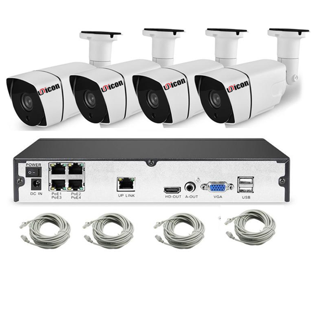 H.265 POE CCTV Security System 8CH 1080P NVR Audio Record 2MP Outdoor PoE IP Camera IR Night P2P Vid