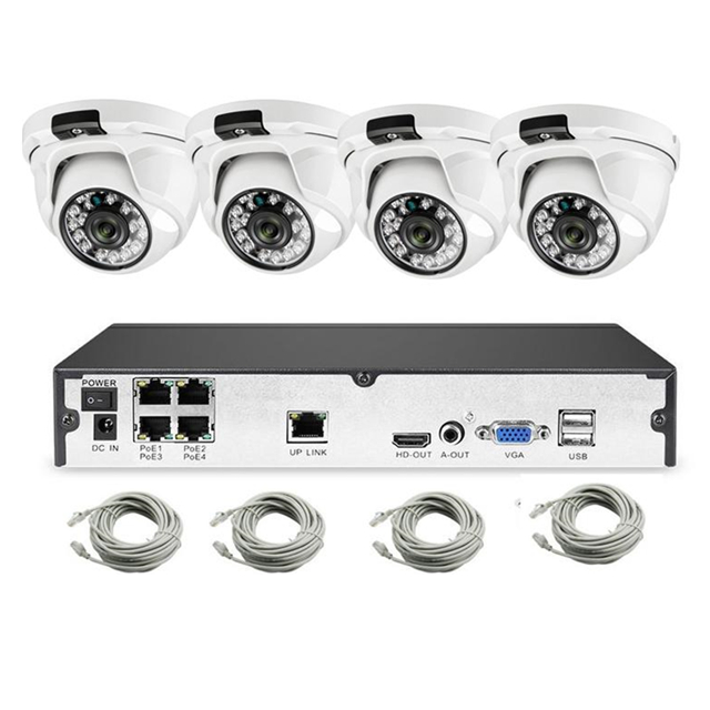 H.265 POE CCTV Security System 8CH 1080P NVR Audio Record 2MP Outdoor PoE IP Camera IR Night P2P Vid