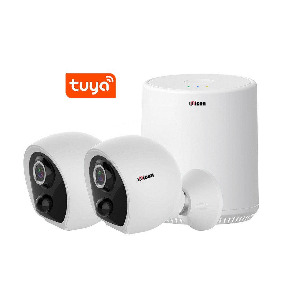 New Wire Free WiFi Gateway Connection 1080P HD Battery Wireless Camera Tuya NVR With SD Card Slot fo