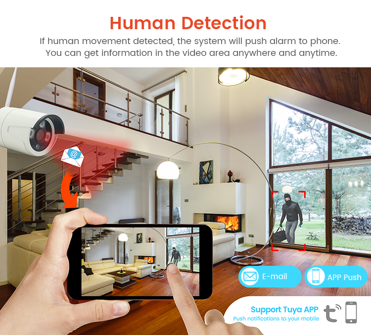 Outdoor night vision surveillance cctv camera set 4ch 8ch IP WIFI nvr kit 4 8 channel 1080P home wir