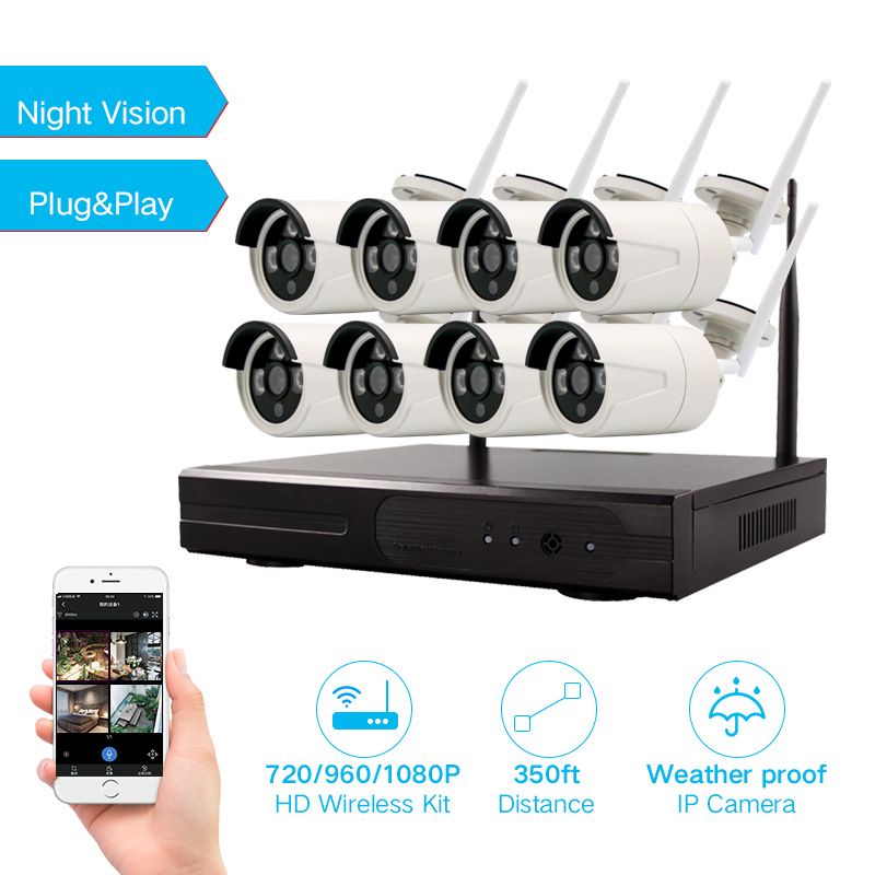 Vesafe 8CH NVR camera 2MP 3MP 5MP Smart infrared night vision  CCTV wireless  H.265 monitoring nvr w