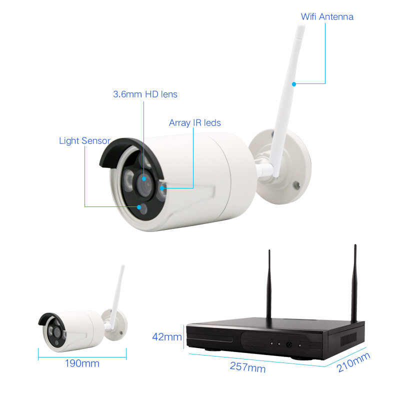 Vesafe 8CH NVR camera 2MP 3MP 5MP Smart infrared night vision  CCTV wireless  H.265 monitoring nvr w
