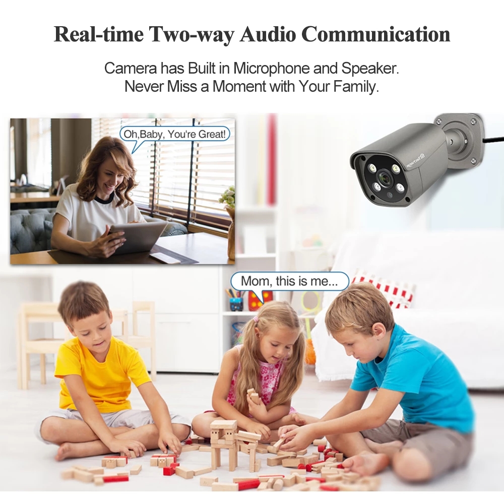 8CH 5MP POE Hd NVR Kit H.265 IP security Camera System Two-Way Audio CCTV Security Video Surveillanc