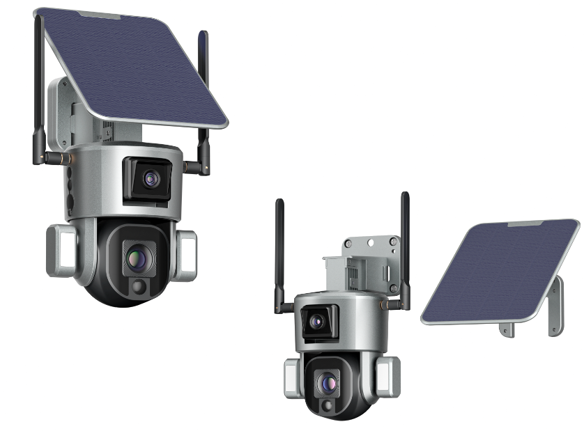 Waterproof IP66 8MP Solar Powered Bullet and PTZ Camera Solar Power Security Camera System Outdoor T