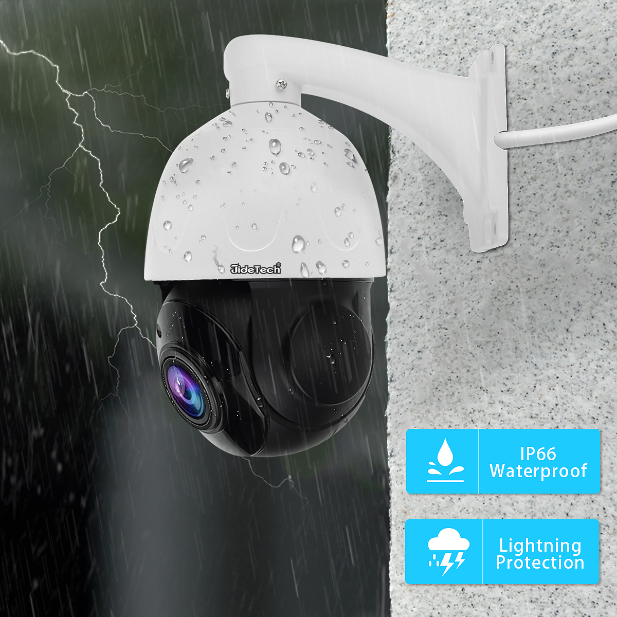 Jidetech 4K PTZ IP Camera Outdoor Waterproof IP66 Dome Camera Security