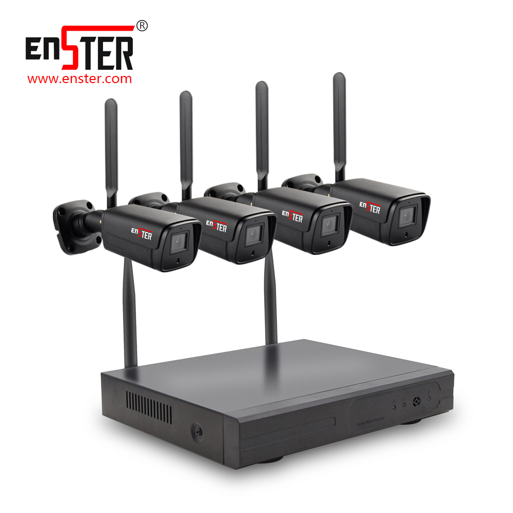 4Channel 19'' LCD Wifi Surveillance Cameras Security Monitoring Wireless CCTV System OEM Factory