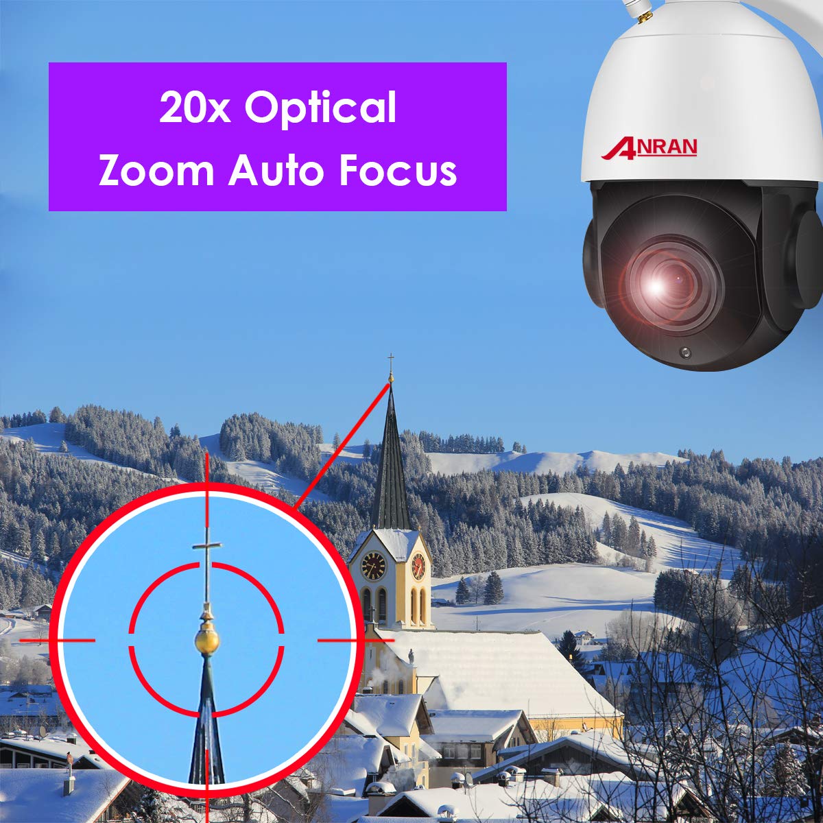 ANRAN 4K 8MP outdoor 30X ZOOM Speed PTZ Security Surveillance IP POE  Dome CCTV Camera