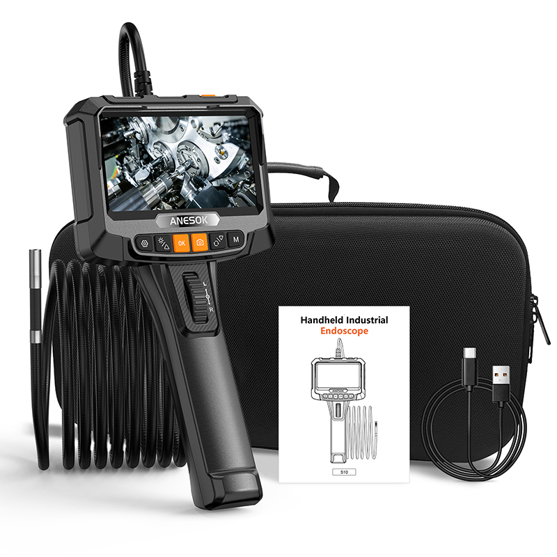 S10 2022 New 6.2mm 1M cable 5inch screen 360degree two ways articulating endoscope camera industrial
